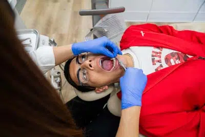 patient receiving orthodontic care at North Texas Smiles in Fort Worth, TX